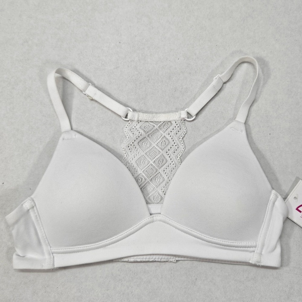Maidenform Girls White Contour Bra‎ Lace Racerback 4326 Size 30A New With Tags